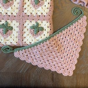 Vintage pink strawberry bandana